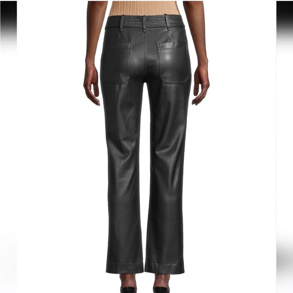 REBECCA TAYLOR Faux Leather High Rise Straight Leg Pants - Picture 7 of 11